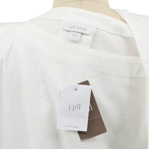 NWT J. Jill Boatneck Solid White Cotton Long Sleeve Tunic Top S - Picture 5 of 5